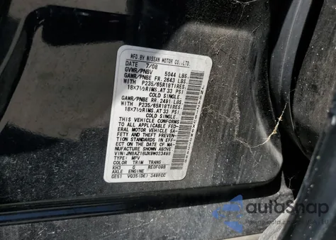 2009 Nissan Murano S z USA, uszkodzony, nr VIN JN8AZ18UX9W023498